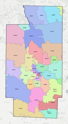 Summit County OH ZIP code boundaries map