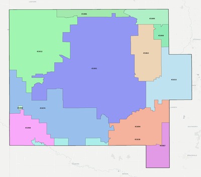 Van Wert County OH ZIP code boundaries map