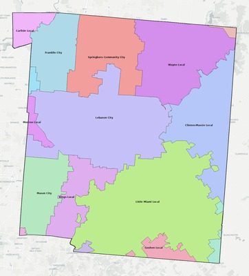 Warren County OH school district boundaries map