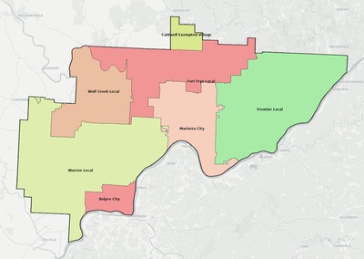 Washington County OH school district boundaries map