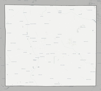Wayne County OH county basemap context