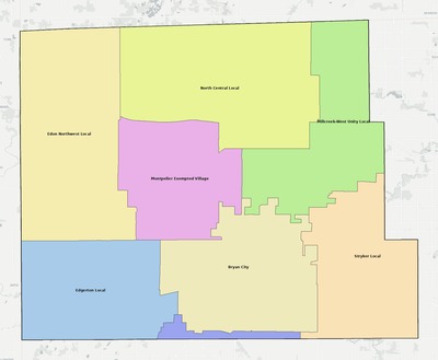 Williams County OH school district boundaries map