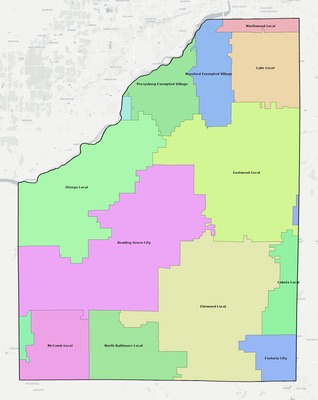Wood County OH school district boundaries map