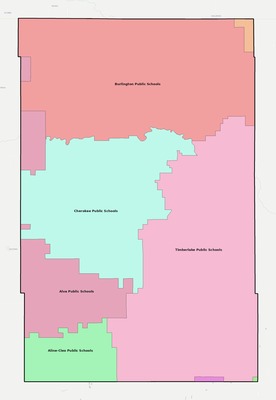 Alfalfa County OK school district boundaries map