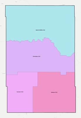 Alfalfa County OK townships and subdivisions map