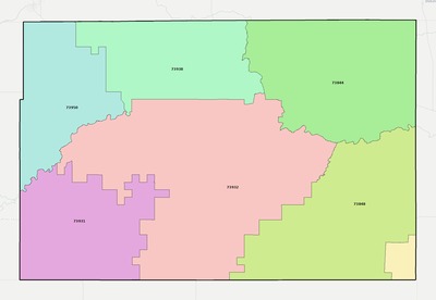 Beaver County OK ZIP code boundaries map