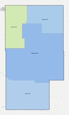 Blaine County OK townships and subdivisions map