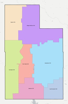 Caddo County OK townships and subdivisions map