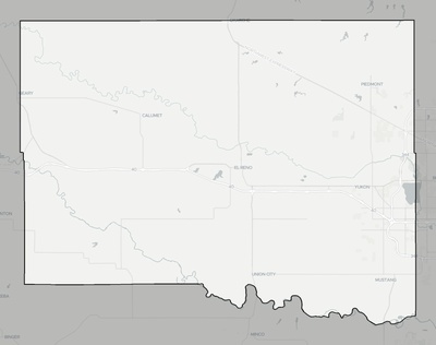 Canadian County OK county basemap context