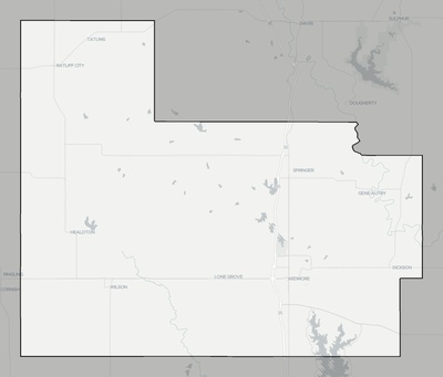 Carter County OK county basemap context