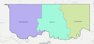 Choctaw County OK townships and subdivisions map
