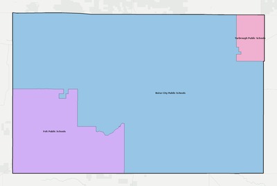Cimarron County OK school district boundaries map