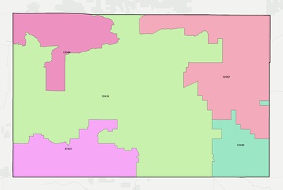 Cimarron County OK ZIP code boundaries map