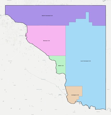 Cleveland County OK townships and subdivisions map