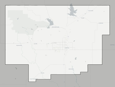 Comanche County OK county basemap context