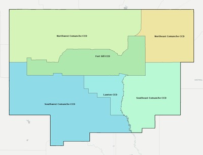 Comanche County OK townships and subdivisions map