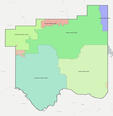 Cotton County OK school district boundaries map