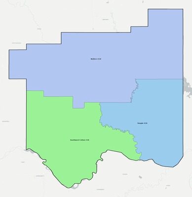Cotton County OK townships and subdivisions map