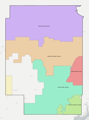 Craig County OK school district boundaries map