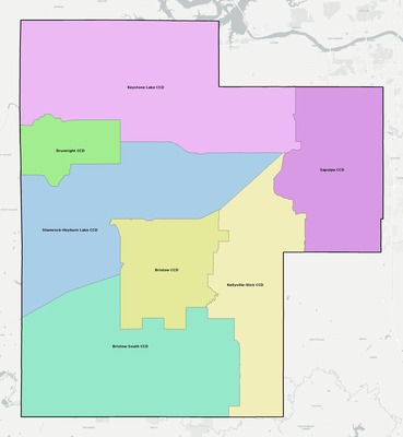 Creek County OK townships and subdivisions map