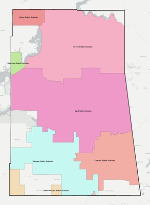 Delaware County OK school district boundaries map