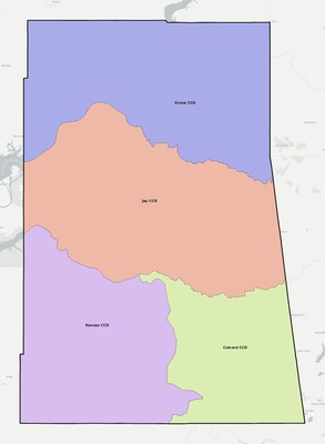 Delaware County OK townships and subdivisions map