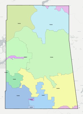 Delaware County OK ZIP code boundaries map