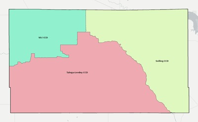 Dewey County OK townships and subdivisions map