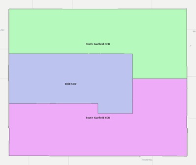 Garfield County OK townships and subdivisions map