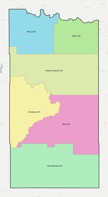 Grady County OK townships and subdivisions map