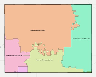 Grant County OK school district boundaries map