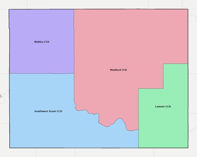 Grant County OK townships and subdivisions map