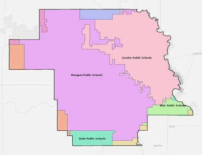 Greer County OK school district boundaries map