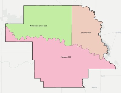 Greer County OK townships and subdivisions map