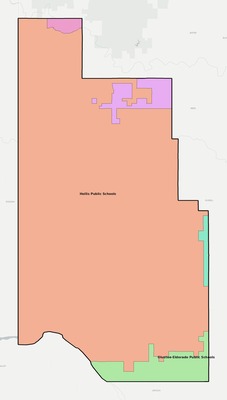 Harmon County OK school district boundaries map