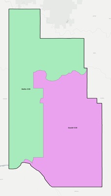 Harmon County OK townships and subdivisions map