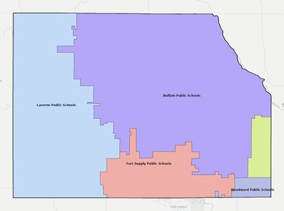 Harper County OK school district boundaries map