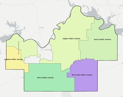 Haskell County OK school district boundaries map