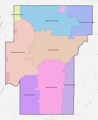Hughes County OK school district boundaries map