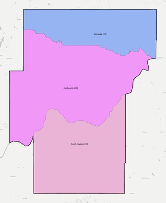 Hughes County OK townships and subdivisions map