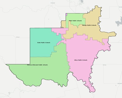 Jackson County OK school district boundaries map