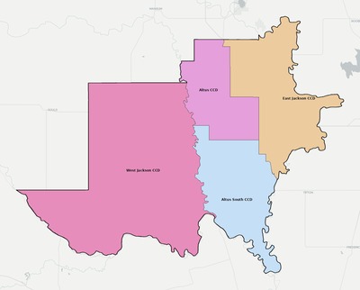 Jackson County OK townships and subdivisions map