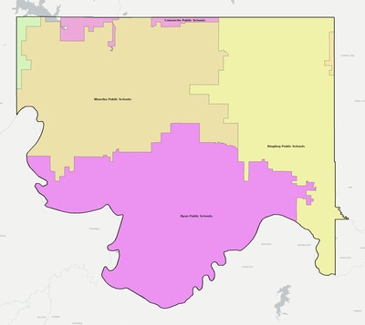 Jefferson County OK school district boundaries map
