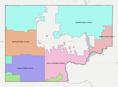 Kay County OK school district boundaries map
