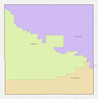 Kingfisher County OK townships and subdivisions map