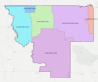 Kiowa County OK school district boundaries map