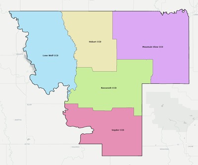 Kiowa County OK townships and subdivisions map