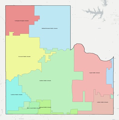 Logan County OK school district boundaries map