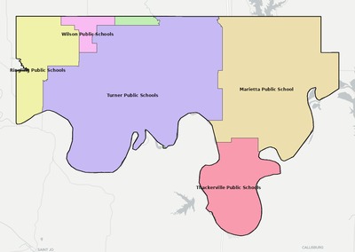 Love County OK school district boundaries map