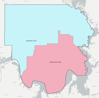 Marshall County OK school district boundaries map